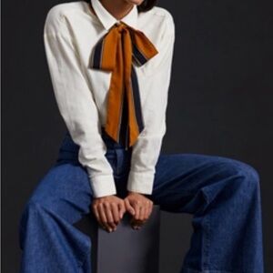 Mauve gold and navy Striped Scarf